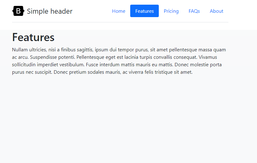 Simple responsive header with logo